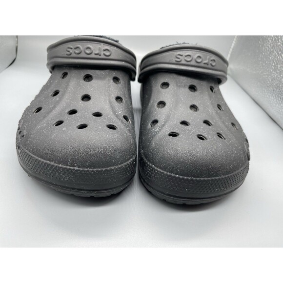 Classic Fleece Lined Clog Crocs Dual Comfort Unisex Black Womens 8 Mens 6 - Picture 2 of 8